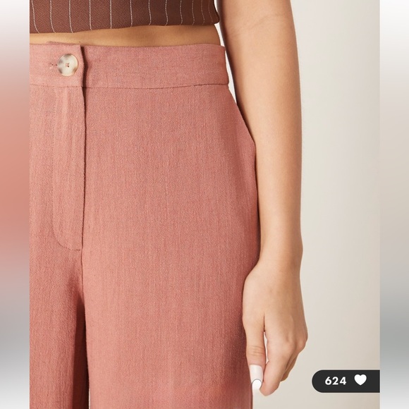 ASOS Pants - ASOS High-Rise Wide-Leg Pants in Apricot - size 12 tall